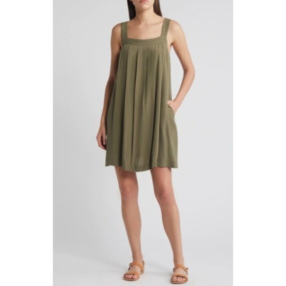 Treasure & Bond Pleated Sleeveless Shift Dress Size XL | NWOT Flowy Pocket Dress